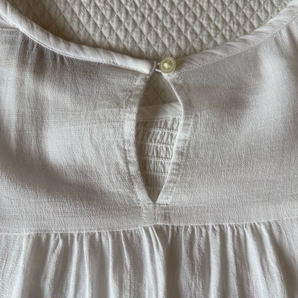 LOFT Embroidered Blouse White Navy Size‎ Small - Picture 4 of 9